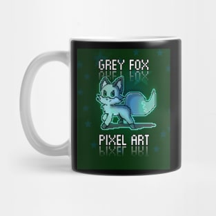 Cute Grey Fox Pixel Art - Gamer Sprites Digital Art Lovers Mug